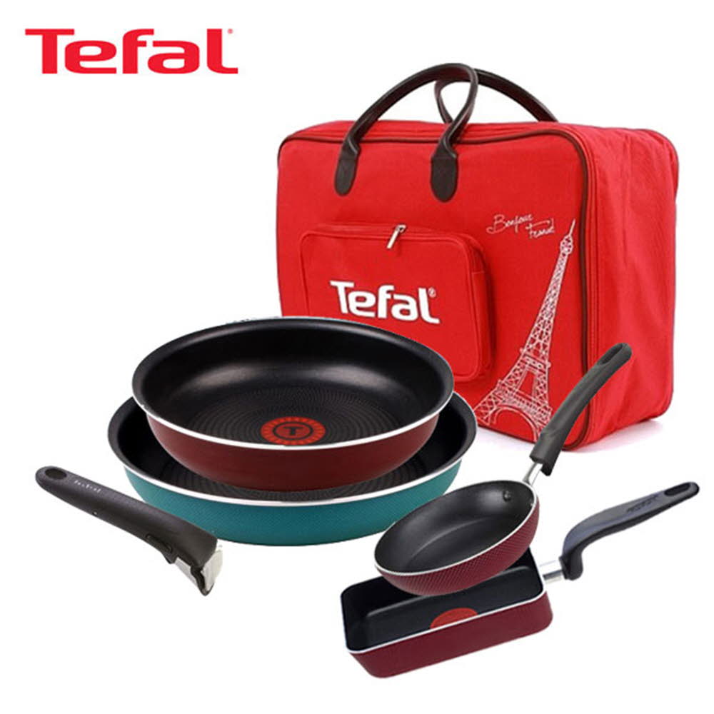 [테팔] 매직핸즈 트라이미 프라이팬 3P+에그팬 12cm+사각에그팬 12*18cm+리빙멀티백  TFC-TRMH3EP12S18MB